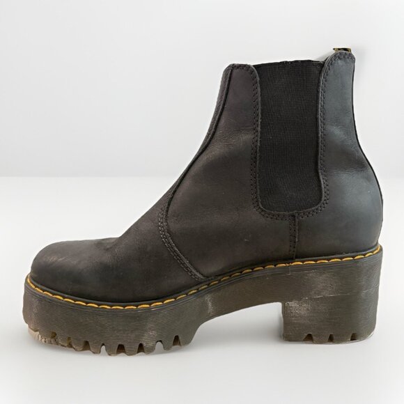 Dr. Martens Docs Rometty Wyoming Black Platform Chelsea Ankle Boots Leather Sz 9 - Picture 4 of 8